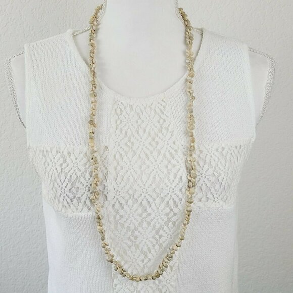 Infinity Strand Shell Necklace BOHO Bohemian Tiny Shells 18" Drop No Clasp Beach - Picture 7 of 8